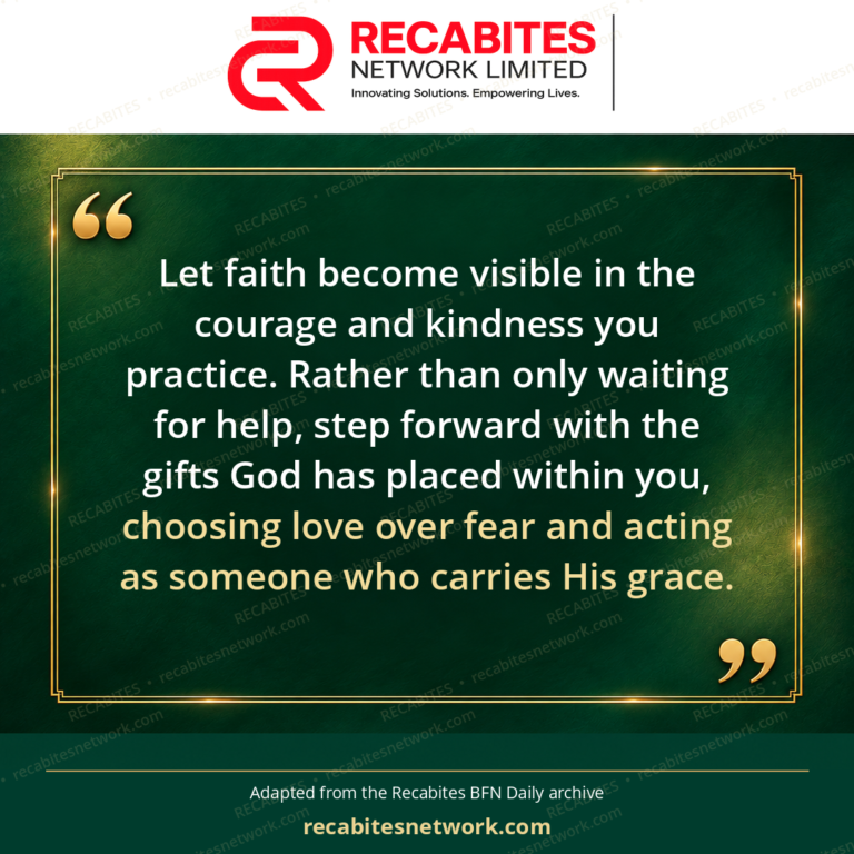 Let faith become visible in the courage and kindness you practice. Rather than only waiting for help, step forward with the gifts God has placed within you, choosing love over fear and acting as someone who carries His grace.