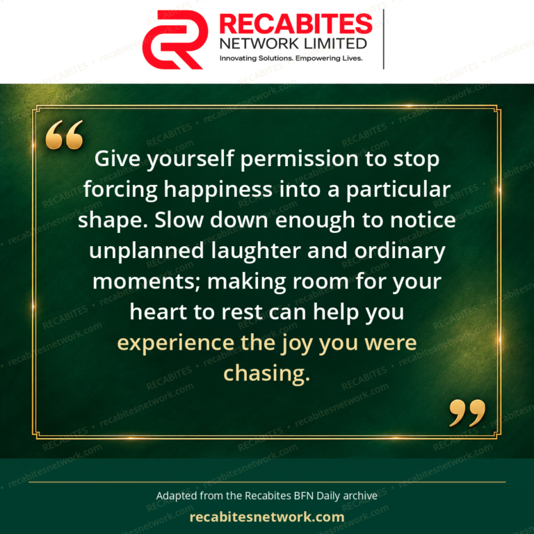 Give yourself permission to stop forcing happiness into a particular shape. Slow down enough to notice unplanned laughter and ordinary moments; making room for your heart to rest can help you experience the joy you were chasing.