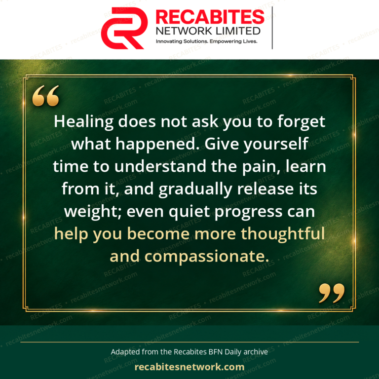 Healing does not ask you to forget what happened. Give yourself time to understand the pain, learn from it, and gradually release its weight; even quiet progress can help you become more thoughtful and compassionate.