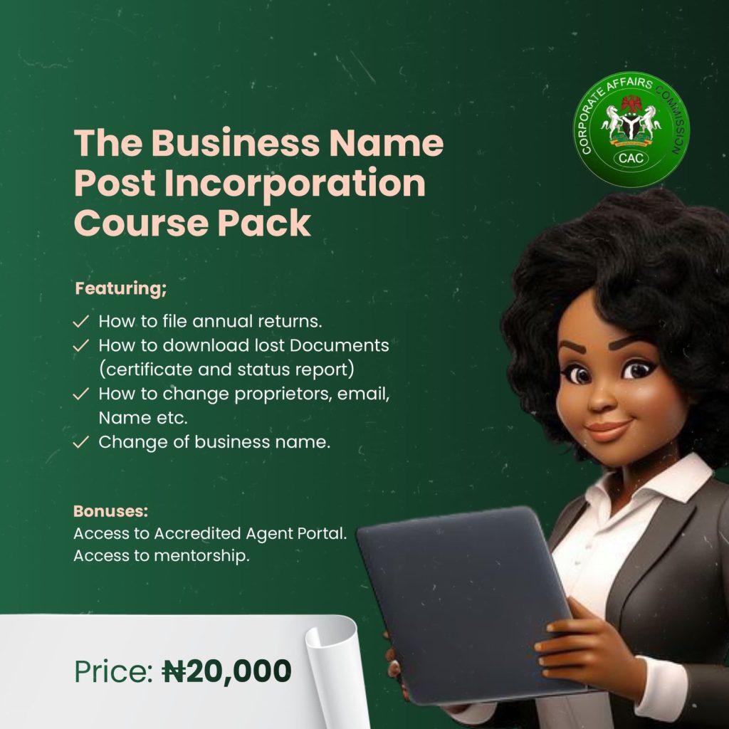 Business Name Post Incorporation