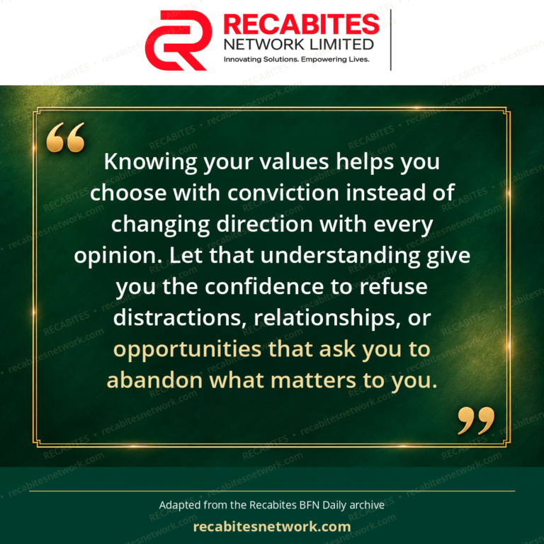 Knowing your values helps you choose with conviction instead of changing direction with every opinion. Let that understanding give you the confidence to refuse distractions, relationships, or opportunities that ask you to abandon what matters to you.