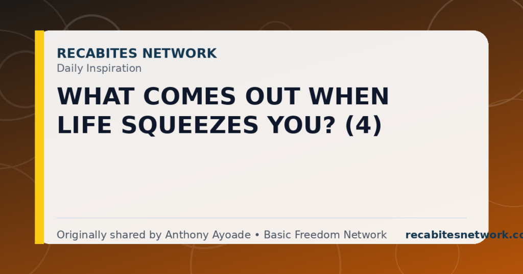 Daily Inspiration: What Comes Out When Life Squeezes You? (4)