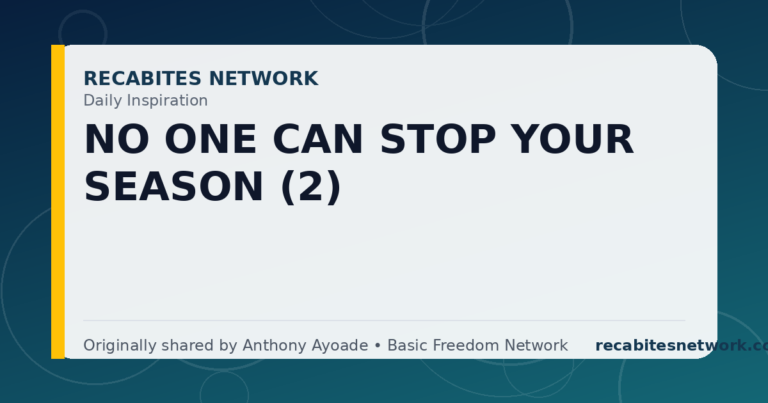 Daily Inspiration: No One Can Stop Your Season (2)