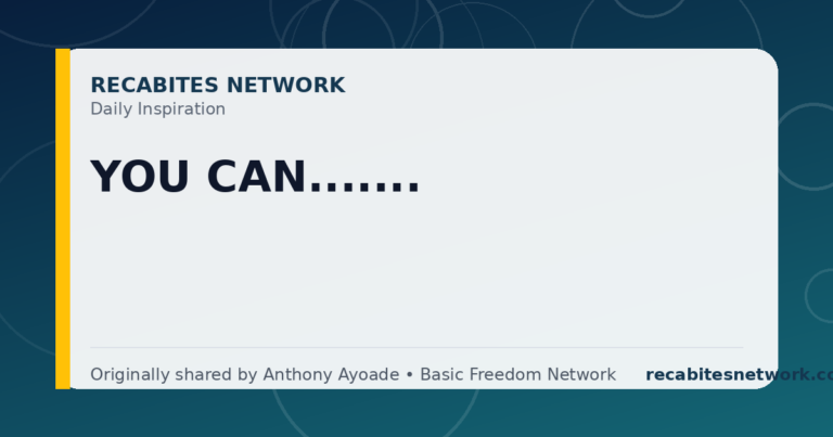 Daily Inspiration: You Can.......