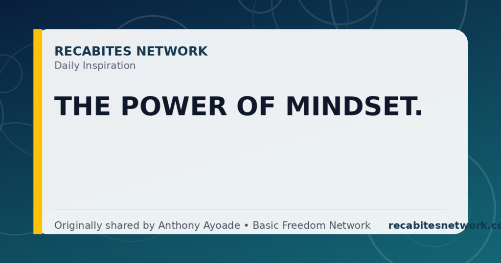 Daily Inspiration: The Power Of Mindset.