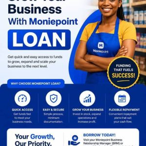 Moniepoint Business Loan Application flyer