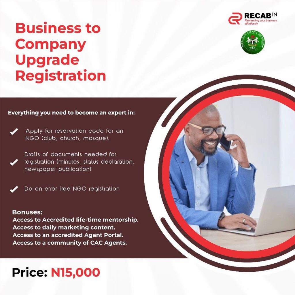 Business to Company Upgrade Registration