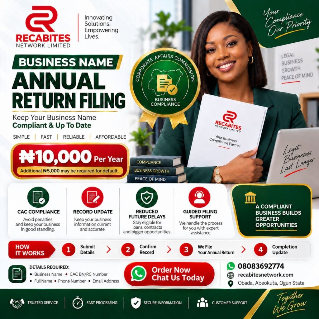 Business name Annual Return Filing