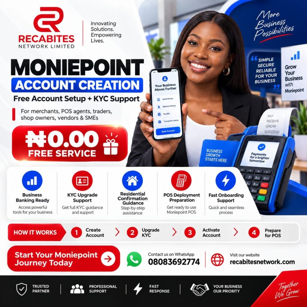 MONIEPOINT ACCOUNT CREATION