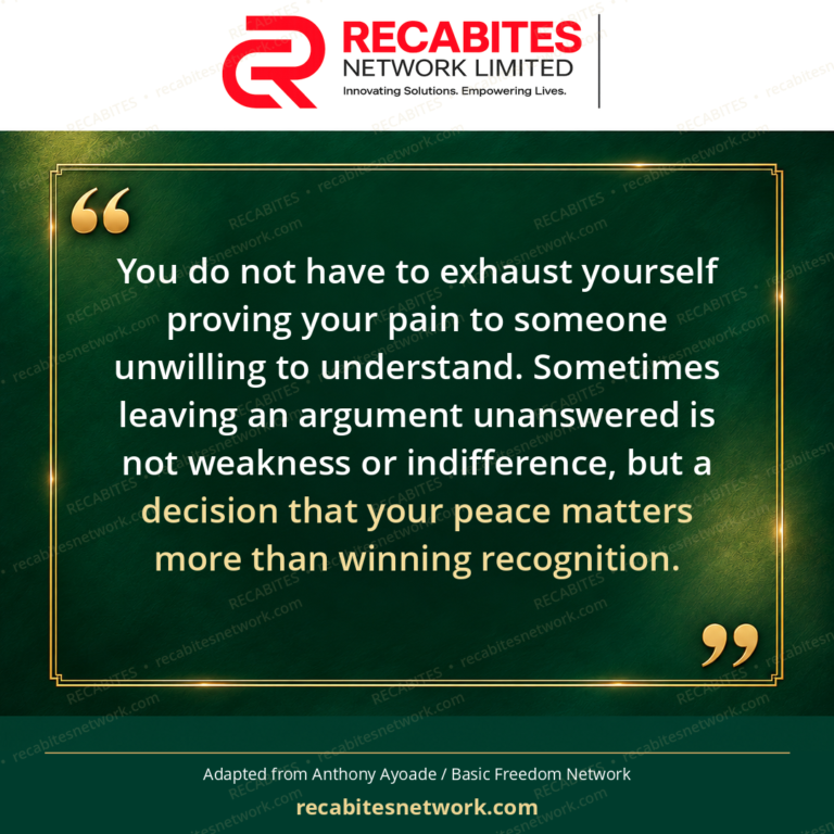 You do not have to exhaust yourself proving your pain to someone unwilling to understand. Sometimes leaving an argument unanswered is not weakness or indifference, but a decision that your peace matters more than winning recognition.